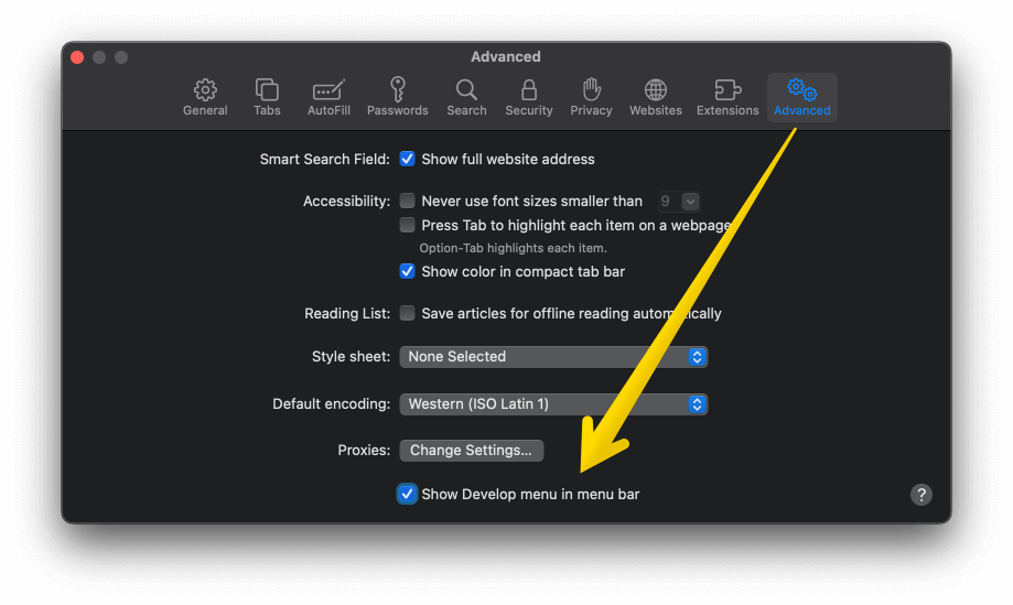 Be sure to check 'show developer bar' in Safari's Advanced settings